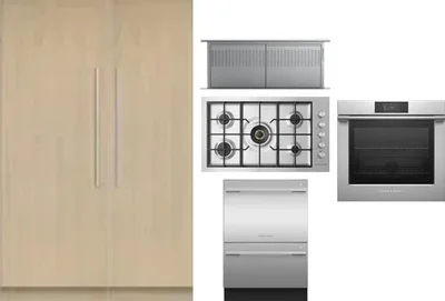 6 Piece Package Includes Refrigerator, Freezer, Cooktop, Wall Oven, Hood And Dishwasher